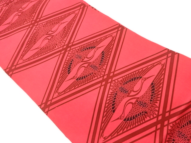 JAPANESE NAGOYA OBI / SHIOZE / KATAZOME / CRANES